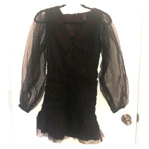 Little black dress with mesh sleeve!